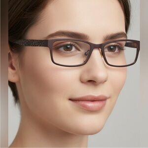 Bill Bass Eyeglasses Frame SYNDAL Brown Animal Print 104 32-18-140 Italy.